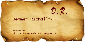 Demmer Richárd névjegykártya
